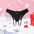 thumbnail image 2 of VONCOS Womens Seamless Thong No Panty Lines - Soft Stretch Underwear with Lace & Bow Detail for Everyday Comfort, Black,Size XL, 2 of 4