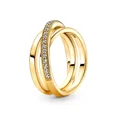 thumbnail image 2 of 2022 New Gold Plated Silver Ring Zircon Sparkling Princess Wishbone Heart Ring Women Original Ring Fine Jewelry, 2 of 6