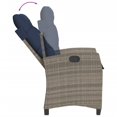 thumbnail image 2 of vidaXL 7 Piece Garden Dining Set with Cushions Grey Poly Rattan, 2 of 5