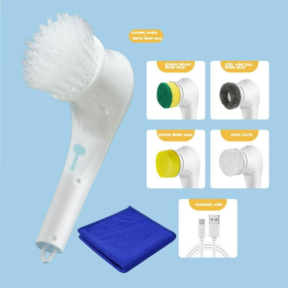 Lolmot Electric Rotary Cleaner Power Cleaner for Whole House with 5 Replaceable Shower Cleaning Brush Heads