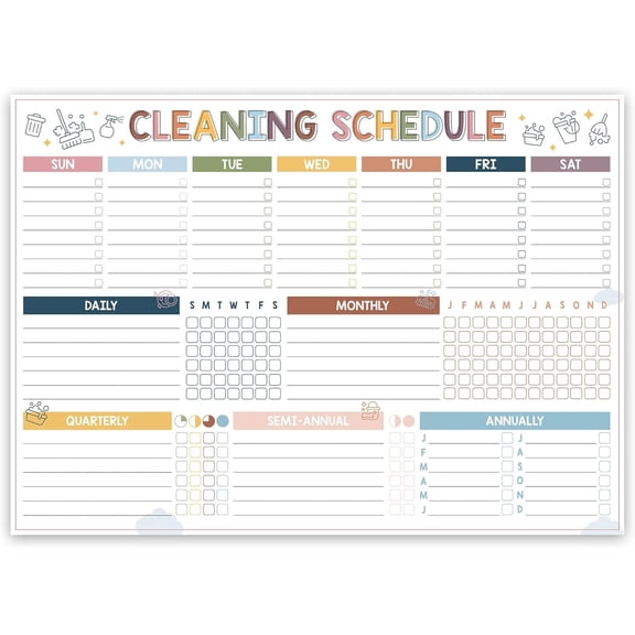 TYPPKMM Cleaning Planner Notebook - Daily Weekly Monthly Chore Organizer