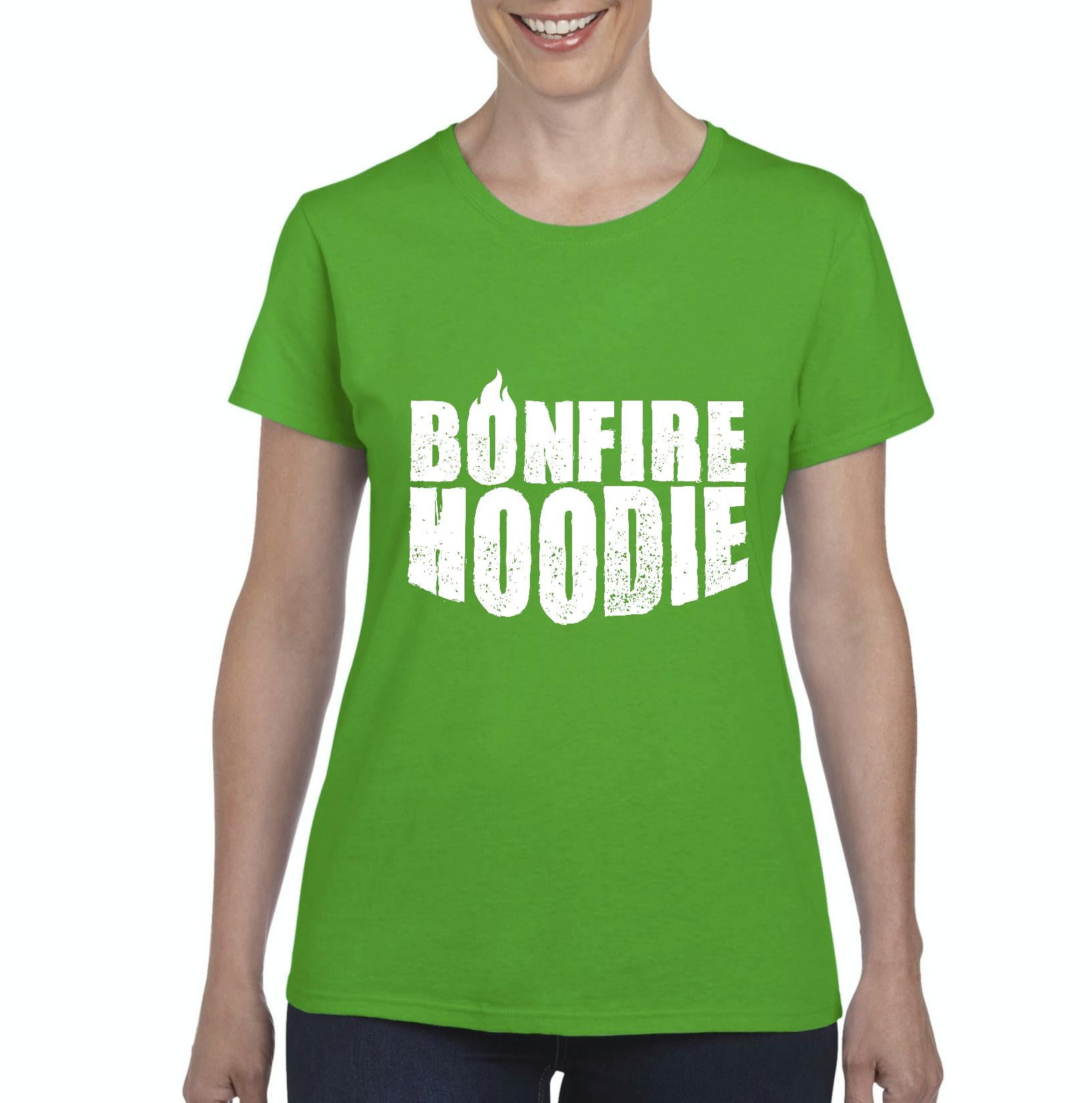 IWPF Womens Camping Bonfire Camp Short Sleeve TShirt