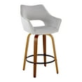 thumbnail image 4 of Mustang 26" Fixed-Height Counter Stool Set of 2 with Backs, Counter Height Chairs, Counter Height Stools Swivel, Swivel Counter Stools For Kitchen Island (Grey Fabric), 4 of 6
