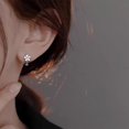 thumbnail image 4 of 925 Sterling Silver White Flower Hoop Earrings Huggie for Women Teens Small Daisy Hoop Earrings Summer Earrings, 4 of 5