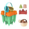 thumbnail image 1 of 1 Set Kid Beach Toy Food Grade Smooth Edge Exquisite Shape Bright Color Wide Application Relieve Stress Realistic Sand Beach Toy Castle Mold with Shovel Set for Kid, 1 of 10
