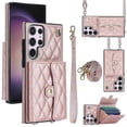 thumbnail image 1 of Case for Samsung Galaxy S24 Ultra 5G Wallet Cover with Stand Card Holder Slot Wrist Crossbody Strap Lanyard, 1 of 5