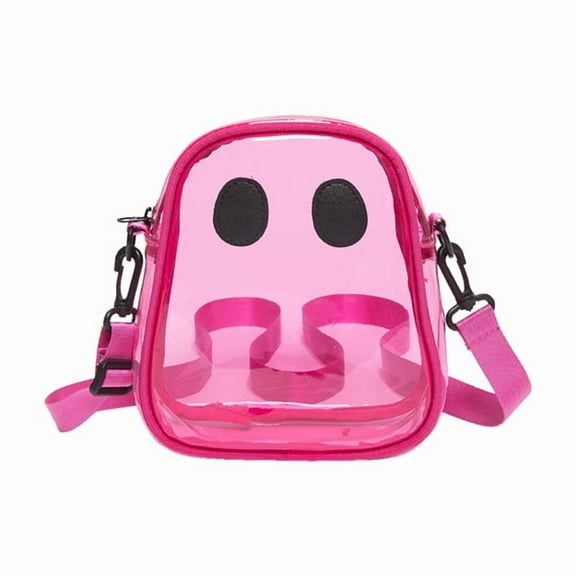 Halloween Pumpkin Clear Crossbody Purse, Transparent Novelty Ghost Purse Cute Spooky Season Shoulder Bag for Women(pink)