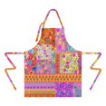 thumbnail image 2 of Pioneer Flower Floral Print Pattern Apron-Garden Aprons for Women with Pockets-Cotton Linen Waterproof Kitchen Cooking Gardening Aprons Adjustable for Kitchen,Cooking,BBQ and Salon 33x27 Inch, 2 of 7