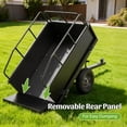 thumbnail image 2 of Noble House Outdoor Heavy Duty Steel Dump Cart, for Garden Lawn Tractors, Tow Behind Hauling & Dumping Wagon, Black, 2 of 12