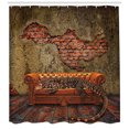 thumbnail image 3 of Ambesonne Fantasy Shower Curtain, Grunge Brick Wall, 69"Wx70"L, Vermilion Umber, 3 of 3