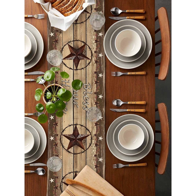 nqOlkjepod Rustic Country Table Runner 72 Inches Long Farmhouse Dress Scarves, Western Stars Brown Texture Wooden Print Dining Tablerunner for Coffee Table/Kitchen Island/Party Dcor, 13" x 72" - Walmart.com nqOlkjepod Rustic Country Table Runner 72 Inches Long Farmhouse Dress Scarves, Western Stars Brown Texture Wooden Print Dining Tablerunner for Coffee Table/Kitchen Island/Party Dcor, 13" x 72" - Walmart.com
