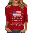 thumbnail image 2 of USA 250th Anniversary T Shirts for Celebrate 250th Anniversary of America Patriotic Veteran Tee America 250 Merchandise 3/4 Sleeved Top for Woman, 2 of 5