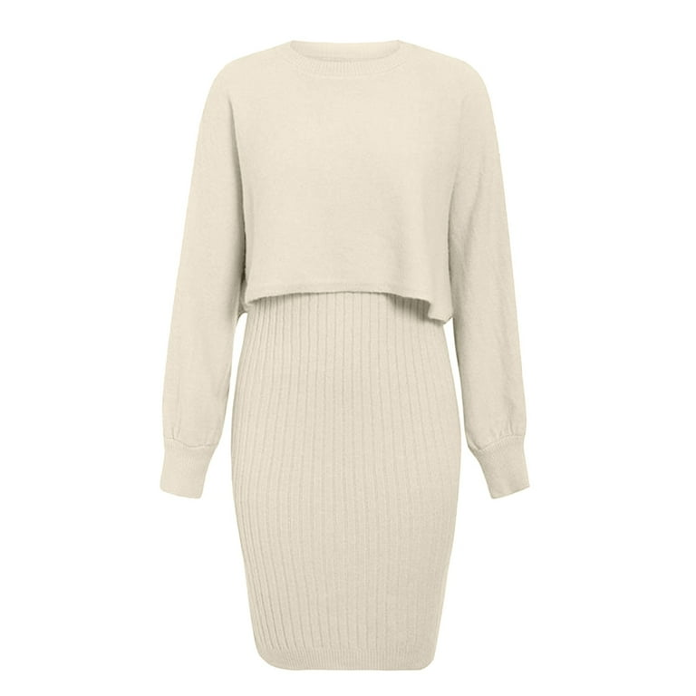 Baqcunre Womens Dresses Long Sleeve Lazy Style Solid Knitted Baqcunre Womens Dresses Long Sleeve Lazy Style Solid Knitted