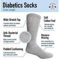 thumbnail image 3 of SOCKS'NBULK Mens King Size Diabetic Socks for Big & Tall Men, Cotton Crew Diabetic, Nephropathy Socks, 3 of 5