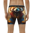 thumbnail image 4 of Salouo Prairie Meditating Raccoon Pattern Men's Boxer Briefs, Soft & Breathable Underwear Elastic Waistband Briefs for Men,1-Pack, 4 of 7