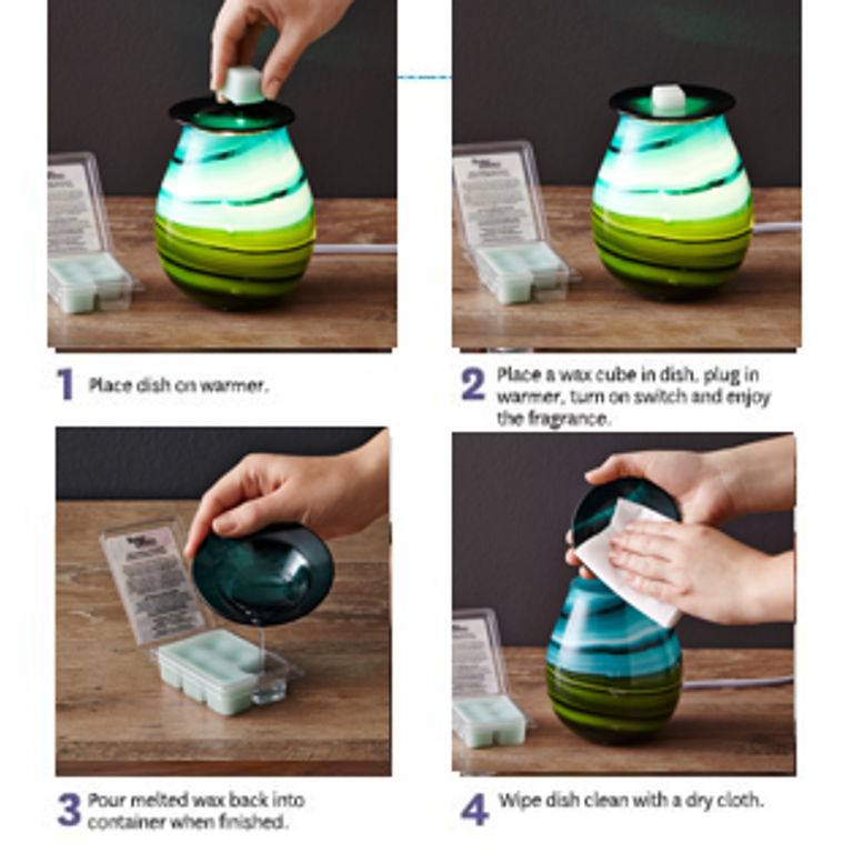 Better Homes & Gardens Tanzanite Art Glass Wax Warmer