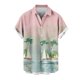thumbnail image 2 of Blusa y camisa de manga corta con cuello vuelto para hombre, estilo casual, con cuello estampado, manga corta, botones, moda, cárdigan con bolsillo, blusa de poliéster para hombre, 2 of 4