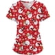 thumbnail image 5 of Puntoco Navidad Moda Mujer Cuello en V Casual Manga corta Impreso Bolsillos Señoras tops Blusa Puntoco Puntoco-5016, 5 of 6