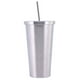 thumbnail image 1 of Taza de café para llevar, taza de acero inoxidable con aislamiento al vacío y pajita, portátil, 1 of 5
