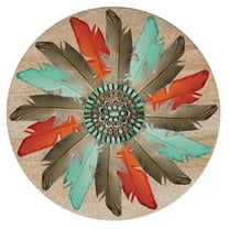 Thirstystone "Feather Medallion" 4-Pack Natural Sandstone Coasters