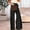 Black, variant on Women's Solid Color High-Waisted Pockets Crossover Design Casual Extra-Long Wide-Leg Pants Black XL