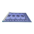 thumbnail image 2 of Ahgly Company Machine Washable Indoor Round Southwestern Blue Country Area Rugs, 5' Round, 2 of 4