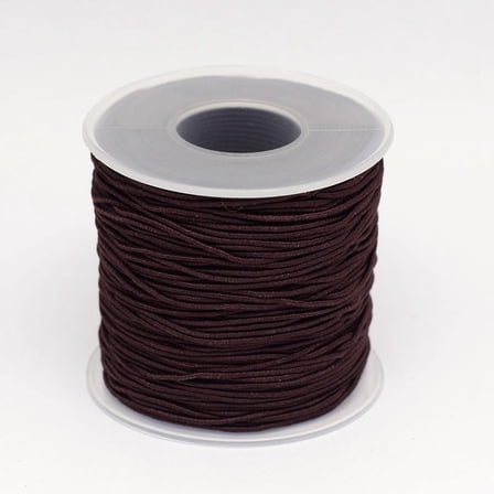 Round Elastic Cord Wrapped by Nylon Thread Coffee 0.6mm about 65.61 yards(60m)/roll