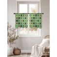 thumbnail image 2 of Saint Patrick's Day Sheer Curtains 54 Inch Length 2 Panels Set, Vintage Green Plaid Lucky Clovers Voile Window Treatment Rod Pocket Short Kitchen Curtains Drapes for Bedroom 52"x54"x2, 2 of 7