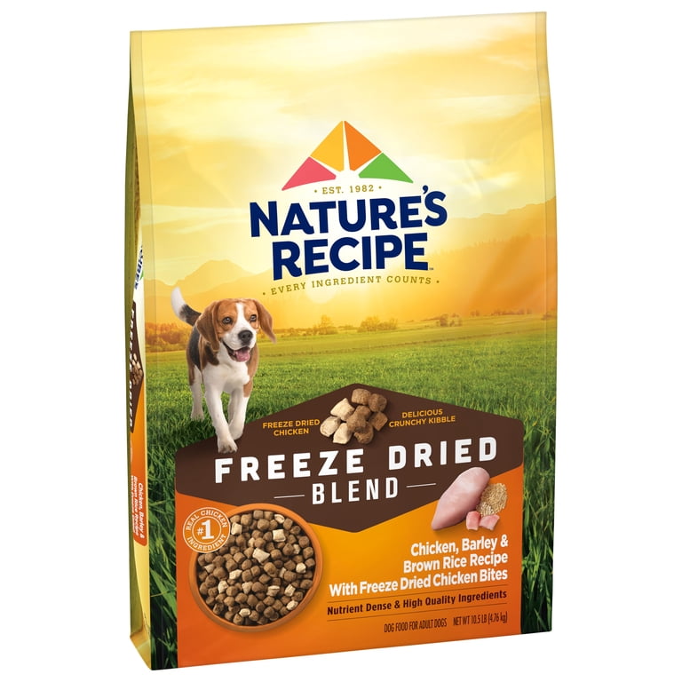 Free Shipping! Nature's Recipe Freeze Dried Chicken, Barley & Brown Rice Dog  Food, 10.5 lb Bag - Walmart.com
