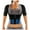 Blue, variant on Women's Sweat Enhancing Fitness Suit Long Sleeve Workout Gear For High Intensity Training" Compression Half Vest Zipper Fall Must Haves for Women Womens Zip Vest Women Long Coat Fitted Weight Vest