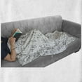 thumbnail image 6 of Leaf Soft Flannel Fleece Throw Blanket, Monochrome Minimalist Simple Leaf Pattern with Branch Eco Plants Modern Style, Cozy Plush for Indoor and Outdoor Use, 70" x 90", Grey White, by Ambesonne, 6 of 6