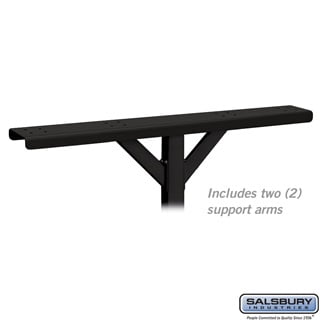 Spreader - 4 Wide with 2 Supporting Arms - for Roadside Mailboxes - Black