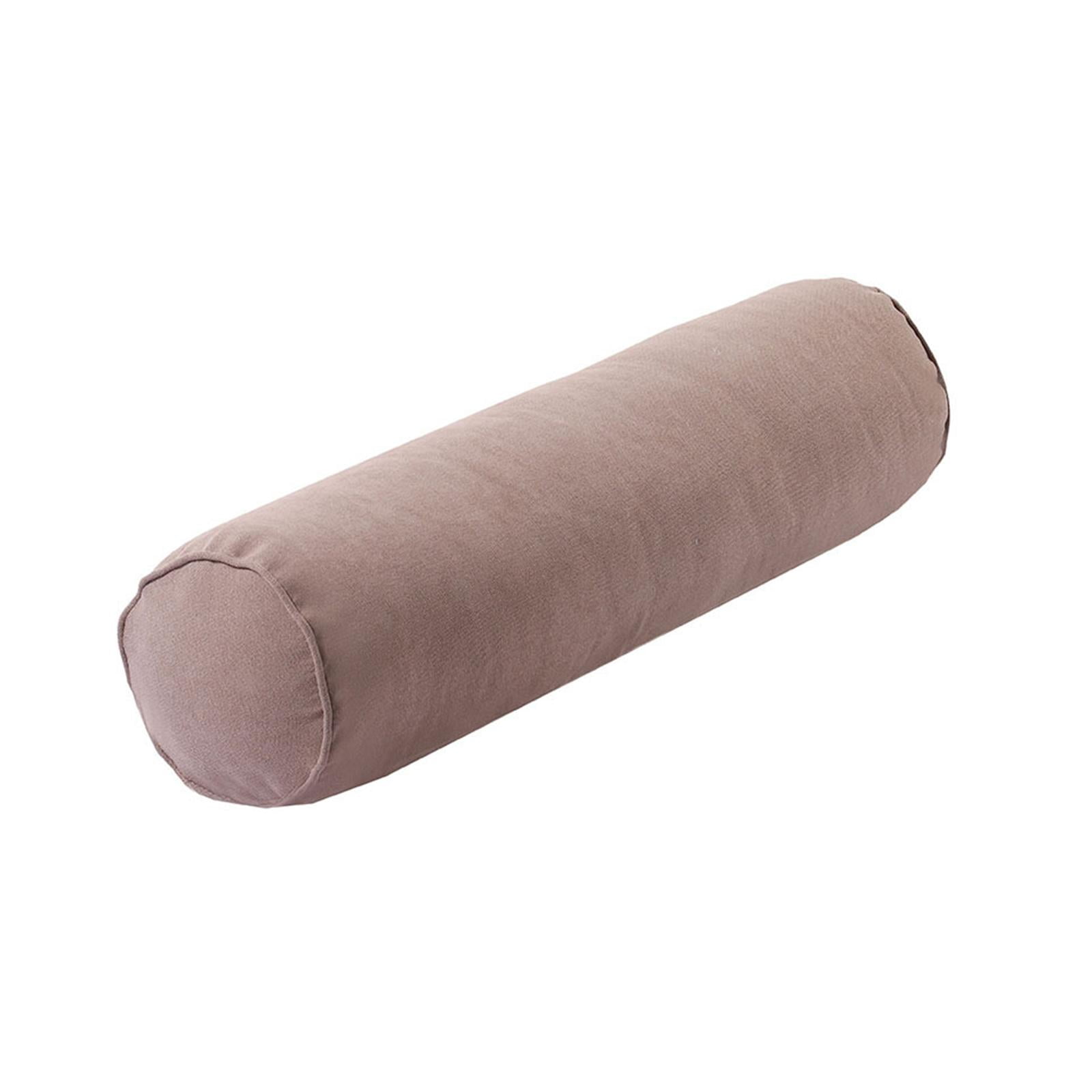 EHJRE Cervical Neck Roll Pillow Made of Hollow Cotton, Comfortable, Soft, Neck Pillow, Round Neck Roll Pillow for Abdomen, Ankles, Spine, Car, Knees Light coffee