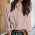 thumbnail image 2 of Seductiva Women Long Sleeve Tops Shirts Women Women's Cotton Linen Loose Breathable Shirt Linen Loose Fit Plain Women Work Blouse Tops Beach Casual Women Shirts Casual Collared Blouses Loose Fit, 2 of 4