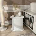 thumbnail image 2 of Furniture of America Talo Fluted Pedestal Triangle Storage End Table, Glossy White, 2 of 20