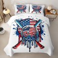 thumbnail image 2 of Homewish USA Flag Baseball Twin Quilt Set, Sport Twin Coverlet Set for Men and Boys, White, 2 Pieces, 1 Comforter and 1 Pillowcase, 2 of 7