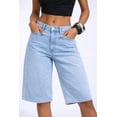 thumbnail image 3 of Forever 21 Five-Pocket Denim Shorts, Color-Light Denim, Size-28, 3 of 5