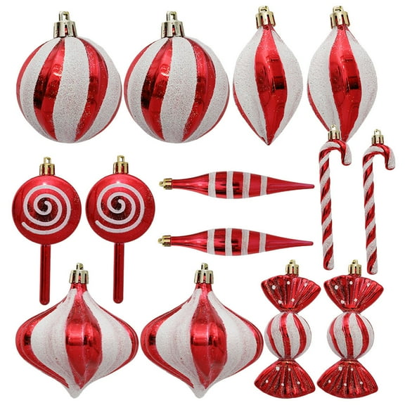 TEHAUX Plastic Candy Cane Christmas Tree Ornaments Hanging Holiday Decorations