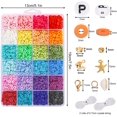 thumbnail image 2 of Quefe 3600pcs Clay Heishi Beads with 520pcs Letter Beads, Polymer Flat Round Disc Beads Kit with Elastic String Pendant and Jump Rings, for DIY Jewelry Marking Bracelets Necklace, 24 Colors 6mm - -, 2 of 6