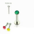 thumbnail image 2 of Labret Monroe Push In design with Soft Enamel Back for Comfort and Opalite Synth, 2 of 10