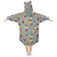 thumbnail image 2 of FORMRS Wearable Blanket Hoodie with Sleeves for Kids Cozy Flannel Sweatshirt, Cute Acorns Pattern, 2 of 7
