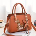 thumbnail image 1 of Elegant Floral Pattern Handbag, Women's Fashion Faux Leather Shoulder Bag, Trendy Double Handle Purse, 1 of 5