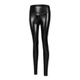 thumbnail image 5 of BOOMILK Faux Leather Leggings for Women Club Sexy Shiny Leather Tights High Waisted Skinny Pants Black, 5 of 6