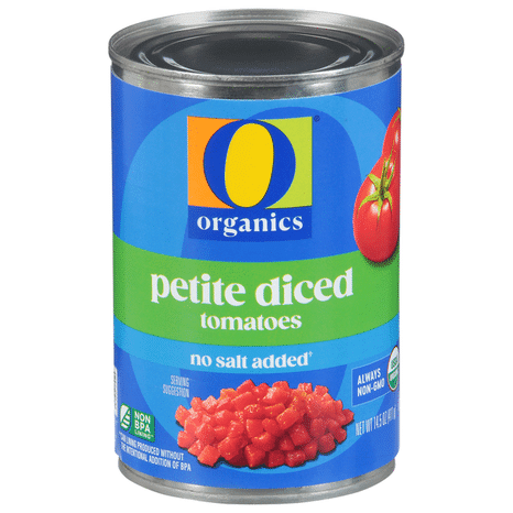 O O Petite Diced Tomatoes No Salt Added USDA Organic 14.5 oz