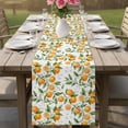thumbnail image 4 of Orange Table Runner 70 Inches, Green Botanical Watercolor Summer Fruits Bed Runner Dresser Scarves Tabletop for Indoor Outdoor Parties/Ceremony/Banquet, 13" x 70", 4 of 9
