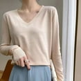 thumbnail image 2 of PIKADINGNIS New Autumn V-Neck Knitted Sweater Women Casual Solid Long-Sleeved Basic Sweaters Female All-match Thin Loose Pullovers, 2 of 6