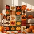 thumbnail image 6 of ShengapQ Autumns Thanksgiving Flannel Throw Blanket, Cute Fall Patterns, Warm Lightweight Cover for Sofa Bed Camping, Decorative Plush Blanket for Fall Decor, 39×28in, 6 of 8