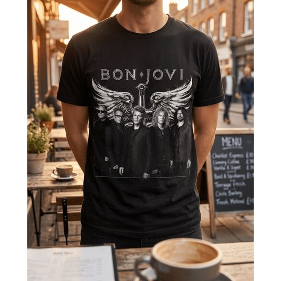 Bon Jovi Forever Tour Graphic T-Shirt - Vintage Style Classic Rock Concert Merch