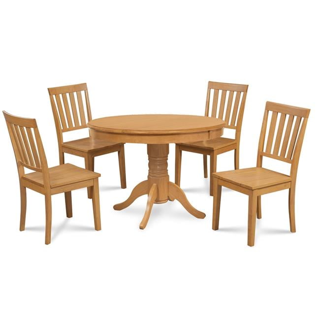 M&D Furniture BRMO5-OAK-W Brookline 5 piece small kitchen table and ...