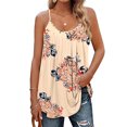 thumbnail image 1 of MAWCLOS Femmes Camisole Sans Manches Débardeurs Couleur Unie Cami de Base Porter Quotidiennement Pull Col Rond Floral L, 1 of 3